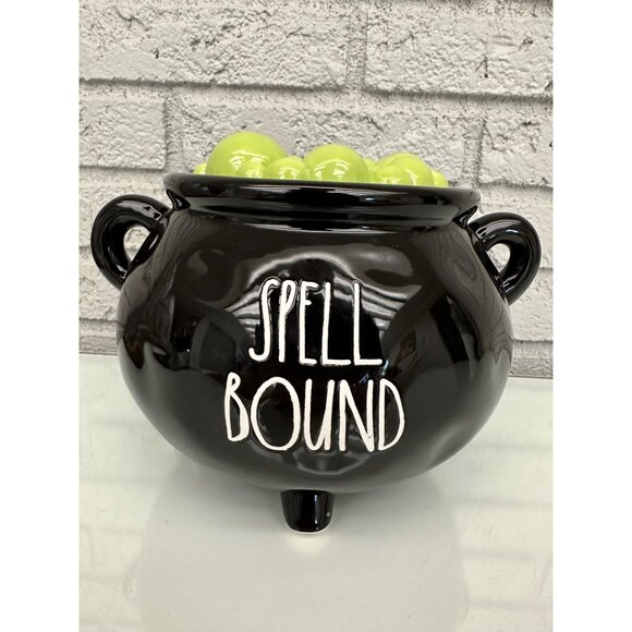 Rae Dunn “Spell Bound” Ceramic Halloween Witch Cauldron Decor - Picture 1 of 5